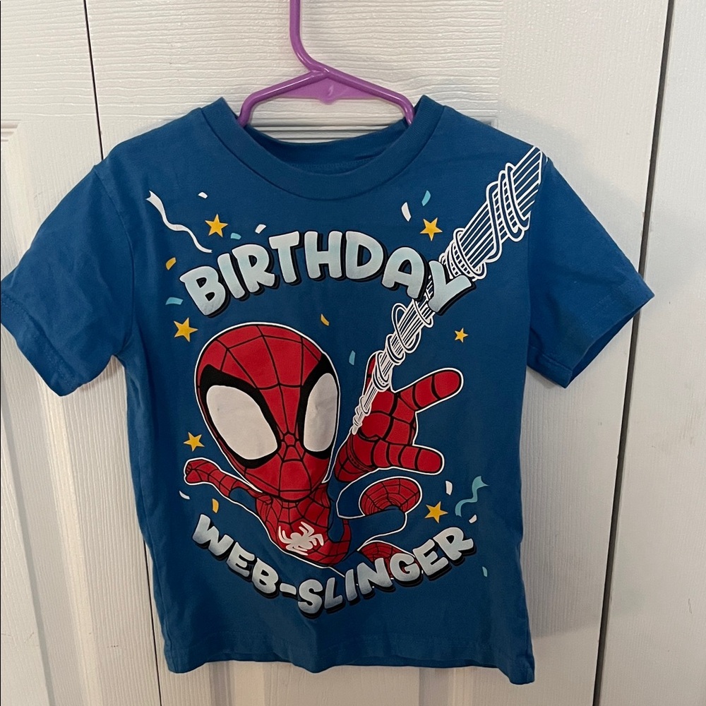 Spider-Man "Birthday Web-Slinger" Blue Tee 4T